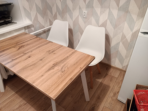 Стол Тринити Лофт 120 32 мм дуб галифакс табако / черный матовый фото покупателя 145