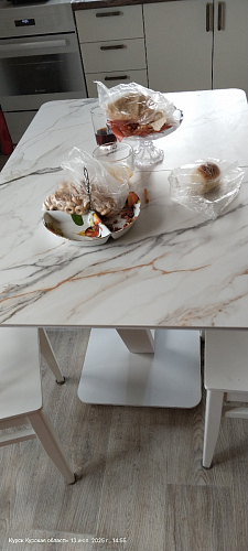 Стол на тумбе Бугун белый / золото фото покупателя 61