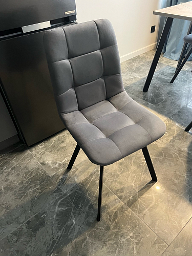 Стул на металлокаркасе Чилли К светло-серый велюр / черный каркас фото покупателя 988