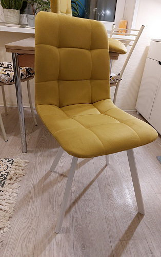 Стул на металлокаркасе Чилли К светло-серый велюр / черный каркас фото покупателя 708