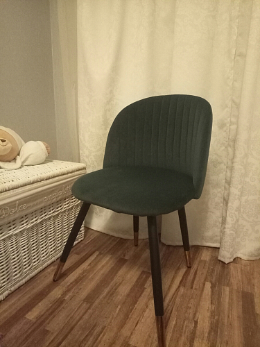 Стул на металлокаркасе Gabi dark beige / black / silver фото покупателя 968