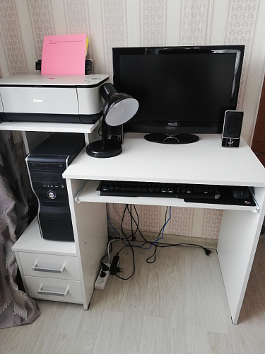 Стол компьютерный Джаз-24 правый белый фото покупателя 3