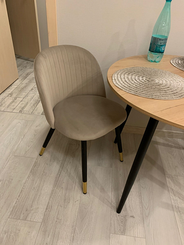 Стул на металлокаркасе Gabi dark beige / black / silver фото покупателя 671