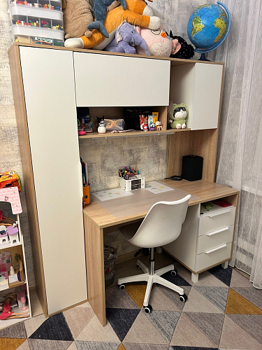 Компьютерный стол Комфорт 12.95 N дуб сонома / сатин фото покупателя 38