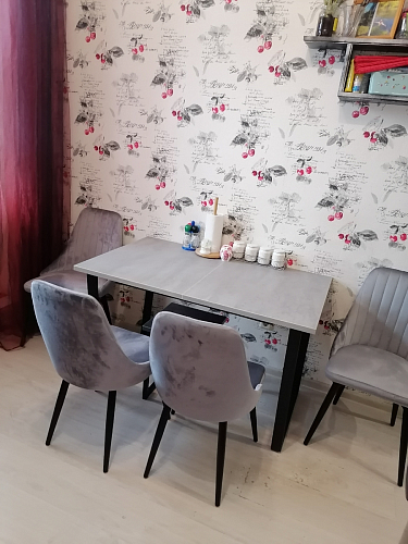 Деревянный стол Лота Лофт 140х80 черный матовый / бетон светлый фото покупателя 301