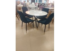 Стеклянный стол Rock 80х75 white / gold из шоурума 4