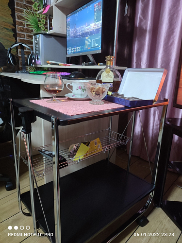 Столик сервировочный SC-5119 складной черный фото покупателя 12