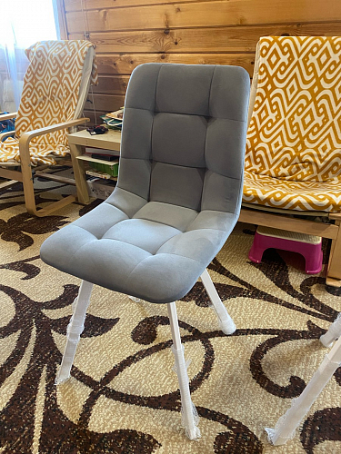 Стул на металлокаркасе Чилли синий / белый фото покупателя 778