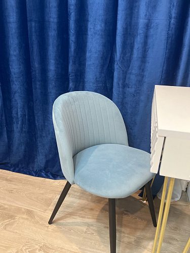 Стул на металлокаркасе Gabi 1 light blue / black / gold фото покупателя 413