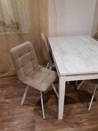 Стул на металлокаркасе Чилли синяя ткань / белый фото покупателя 995