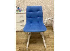 Стул на металлокаркасе Чилли синяя ткань / белый фото покупателя 578