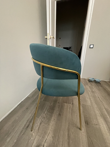 Стул на металлокаркасе Kamelia зеленый / золото фото покупателя 99