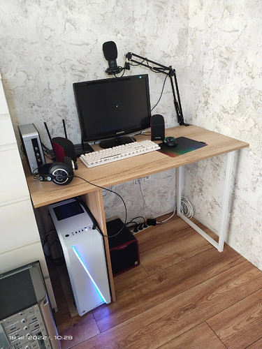 Письменный стол Челси Лофт дуб делано светлый / белый матовый фото покупателя 56