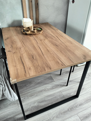 Деревянный стол Лота Лофт 140х80 белый матовый / бетон светлый фото покупателя 835