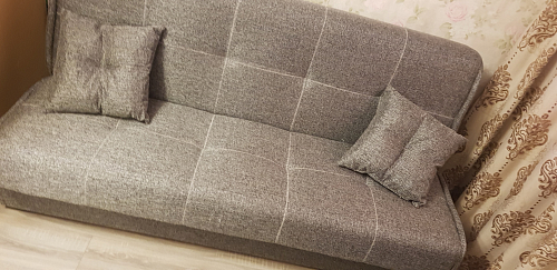 Диван книжка Валенсия серая / бежевая рогожка фото покупателя 3