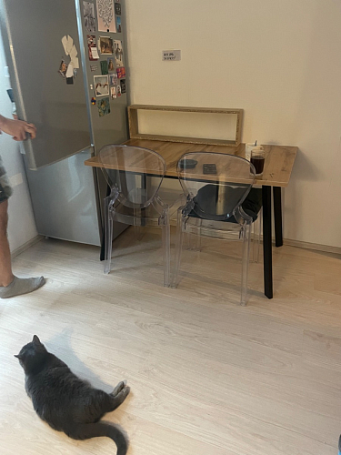 Стол раскладной Колон Лофт 120 32 мм дуб галифакс табако / черный матовый фото покупателя 33