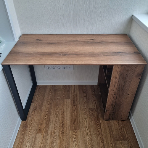 Письменный стол Битти Лофт 116х60х75 дуб вотан / черный матовый фото покупателя 44