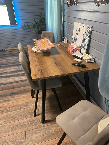 Стол Тринити Лофт 120 32 мм дуб галифакс табако / черный матовый фото покупателя 523