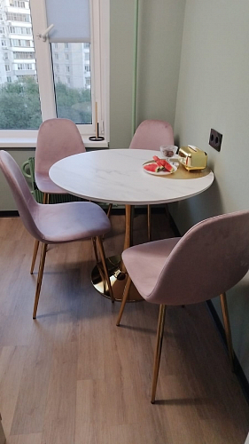 Стол Тулип 90х73 дуб вотан / белый  - Уцененный экземпляр фото покупателя 91