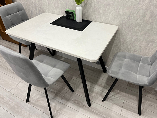 Стул на металлокаркасе Чилли светло-серый / белый каркас фото покупателя 144