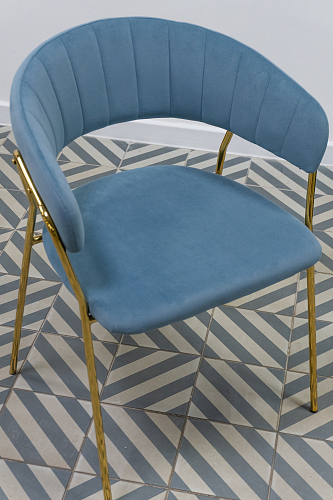 Стул на металлокаркасе Kamelia 1 dark blue / gold из шоурума 3