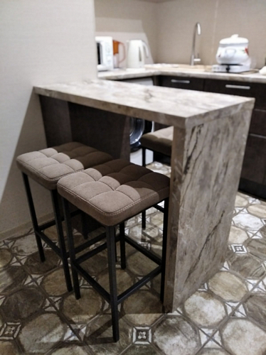 Барный стул Лофт микровелюр катания изумруд / черный матовый фото покупателя 22