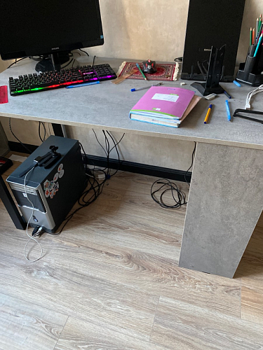 Письменный стол Битти Лофт 116х60х75 дуб делано светлый / белый матовый фото покупателя 59