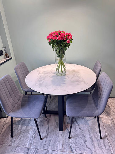 Стеклянный стол Норфолк 100 золото фото покупателя 25