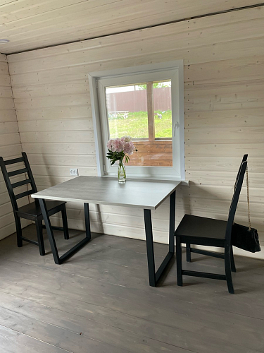 Деревянный стол Лота Лофт 140х80 черный матовый / бетон светлый фото покупателя 904