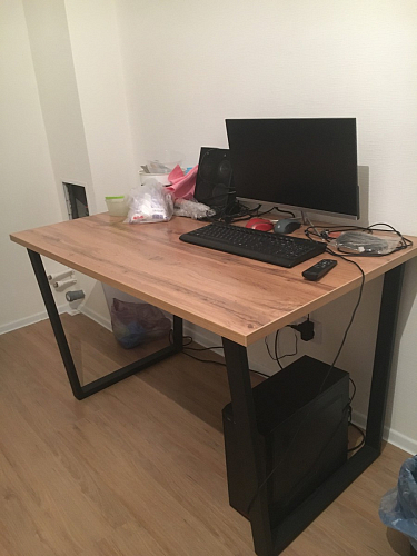 Деревянный стол Лота Лофт 140х80 дуб крафт табачный / черный матовый фото покупателя 278