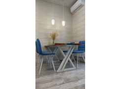 Стул на металлокаркасе Чилли синяя ткань / белый фото покупателя 20