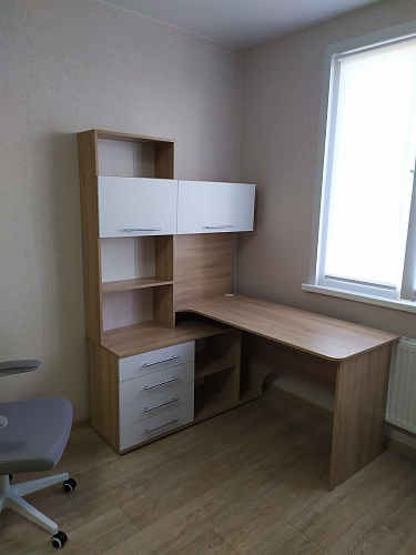 Компьютерный стол КСТ-14.1Л левый дуб сонома / белый фото покупателя 3