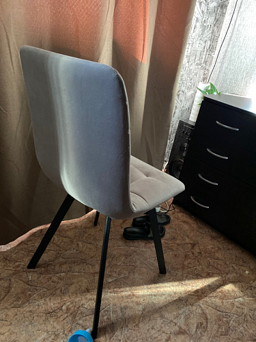 Стул на металлокаркасе Чилли синяя ткань / белый фото покупателя 779