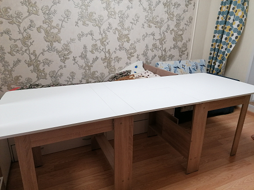 Стол обеденный раздвижной СтК7 дуб молочный фото покупателя 239