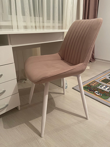 Стул на металлокаркасе Седа 360 К латте (velutto 08) / белый фото покупателя 152