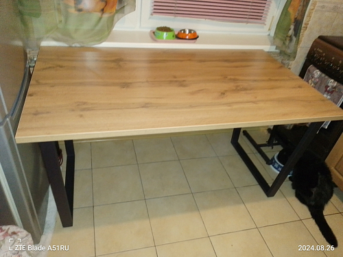 Стол Лота Лофт 140 25 мм черный матовый / бетон фото покупателя 446