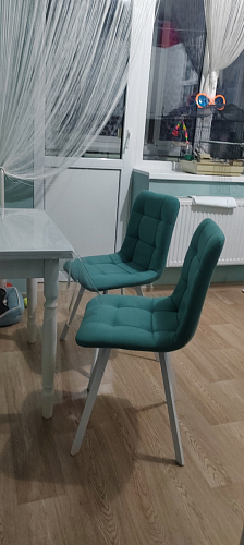 Стул на металлокаркасе Чилли К черный / зеленый фото покупателя 55