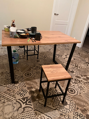 Деревянный стол Лота Лофт 120х75 белый матовый / дуб крафт золотой фото покупателя 407