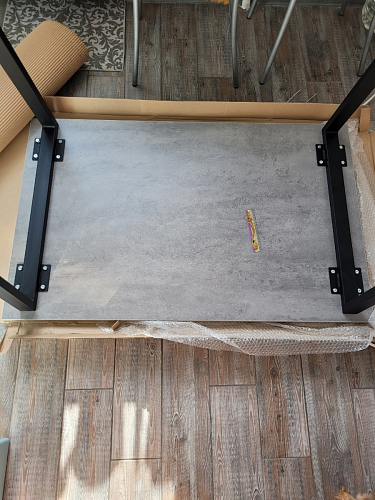 Стол Лота Лофт 140 25 мм черный матовый / бетон фото покупателя 104