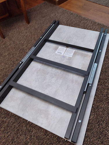 Стол Центавр 120(160)х70х75 файерстоун / черный матовый фото покупателя 58