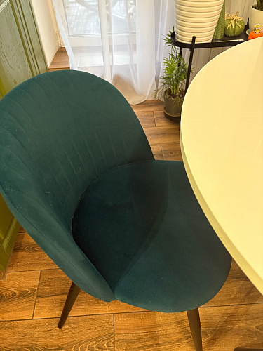 Стул на металлокаркасе Gabi 1 light blue / black / gold фото покупателя 638