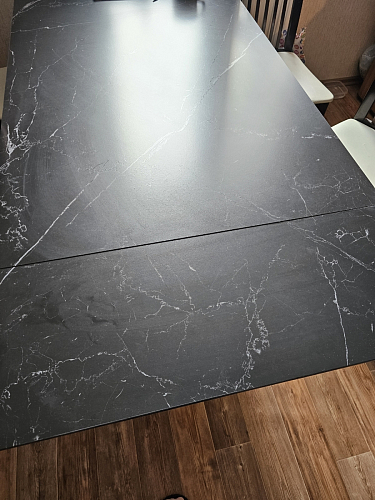 Керамический стол Вилли 140(200)х80 carmen light grey / черный фото покупателя 10