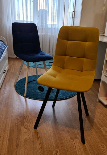 Стул на металлокаркасе Чилли синий / белый фото покупателя 967