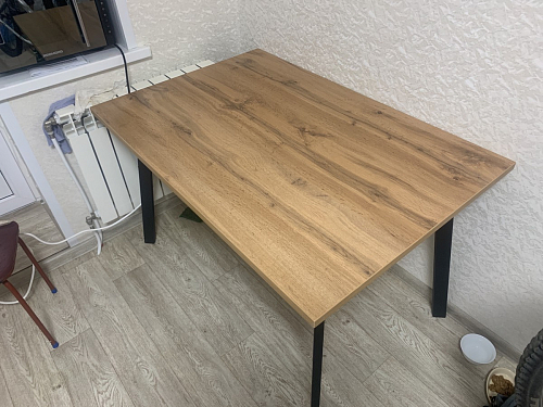 Стол Тринити Лофт 120 32 мм дуб галифакс табако / черный матовый фото покупателя 1