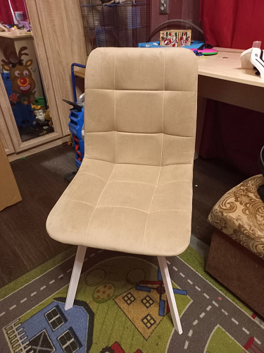 Стул на металлокаркасе Чилли бежевый / белый каркас фото покупателя 768