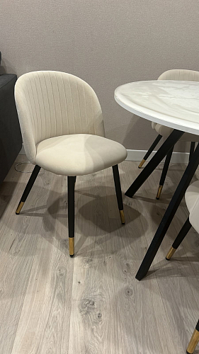 Стул на металлокаркасе Gabi 1 light blue / black / gold фото покупателя 755