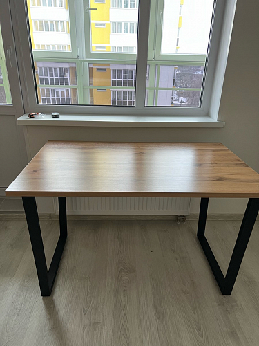 Деревянный стол Лота Лофт 120х75 белый матовый / дуб крафт золотой фото покупателя 83