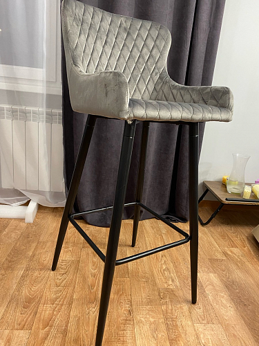 Барный стул Mint велюр темно-бежевый / черные ножки наконечники золото фото покупателя 4