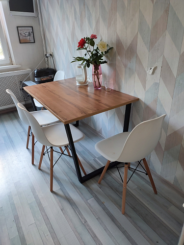 Деревянный стол Лота Лофт 140х80 черный матовый / бетон светлый фото покупателя 814