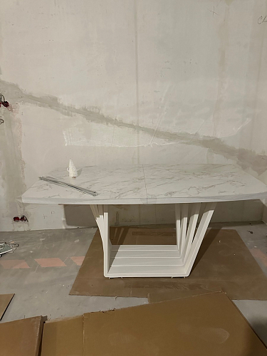 Стол на тумбе Эудес дуб галифакс табак / черный фото покупателя 16